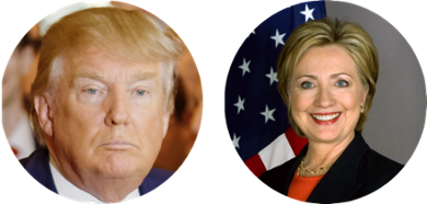 Headshots Trump and Clinton