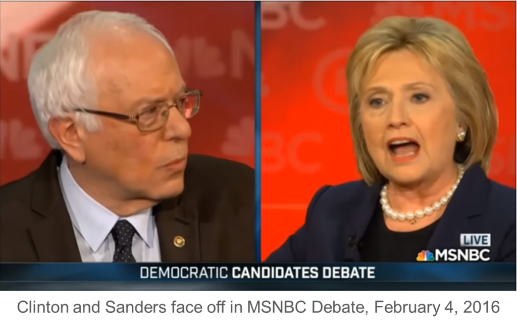 clinton and sanders face off