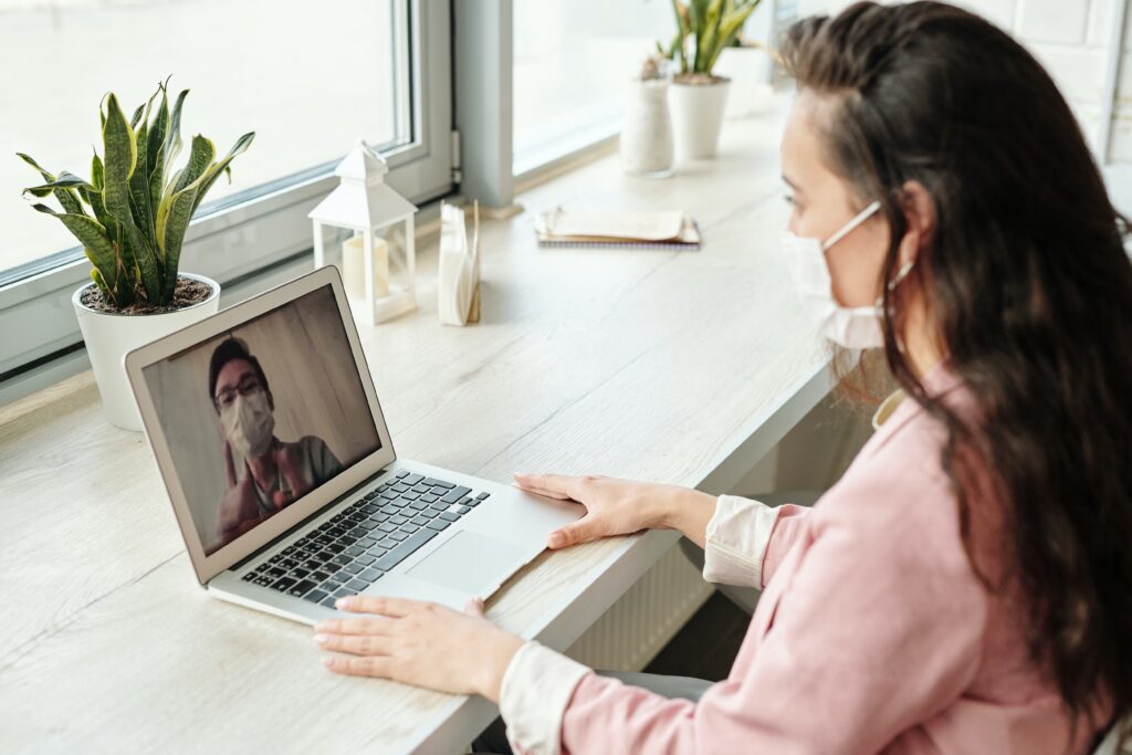 video call with masks on