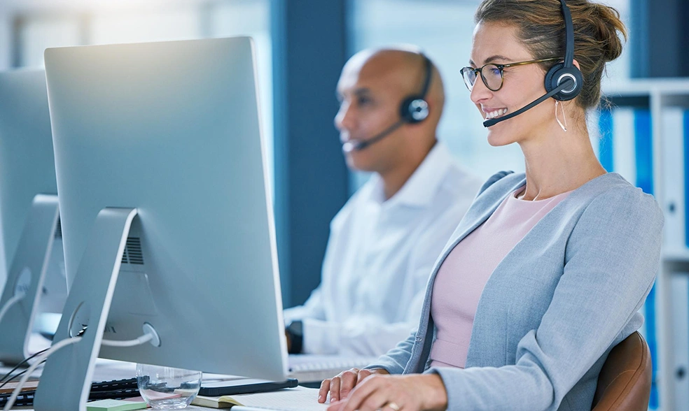 call-center-agent-telemarketing-sales-customer-service-operator-smiling-while-working-computer-talking-customer-sales-representative-happy-help-answer-calls-support call-center-agent-telemarketing-sales-customer-service-operator-smiling-while-working-computer-talking-customer-sales-representative-happy-help-answer-calls-support